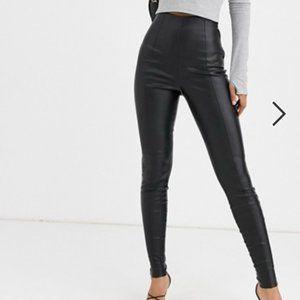 ASOS DESIGN spray-on leather-look pants 4 Tall